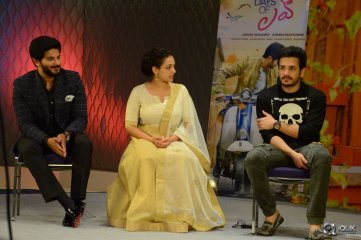 Akhil with Dulquer Salmaan And Nithya Menen
